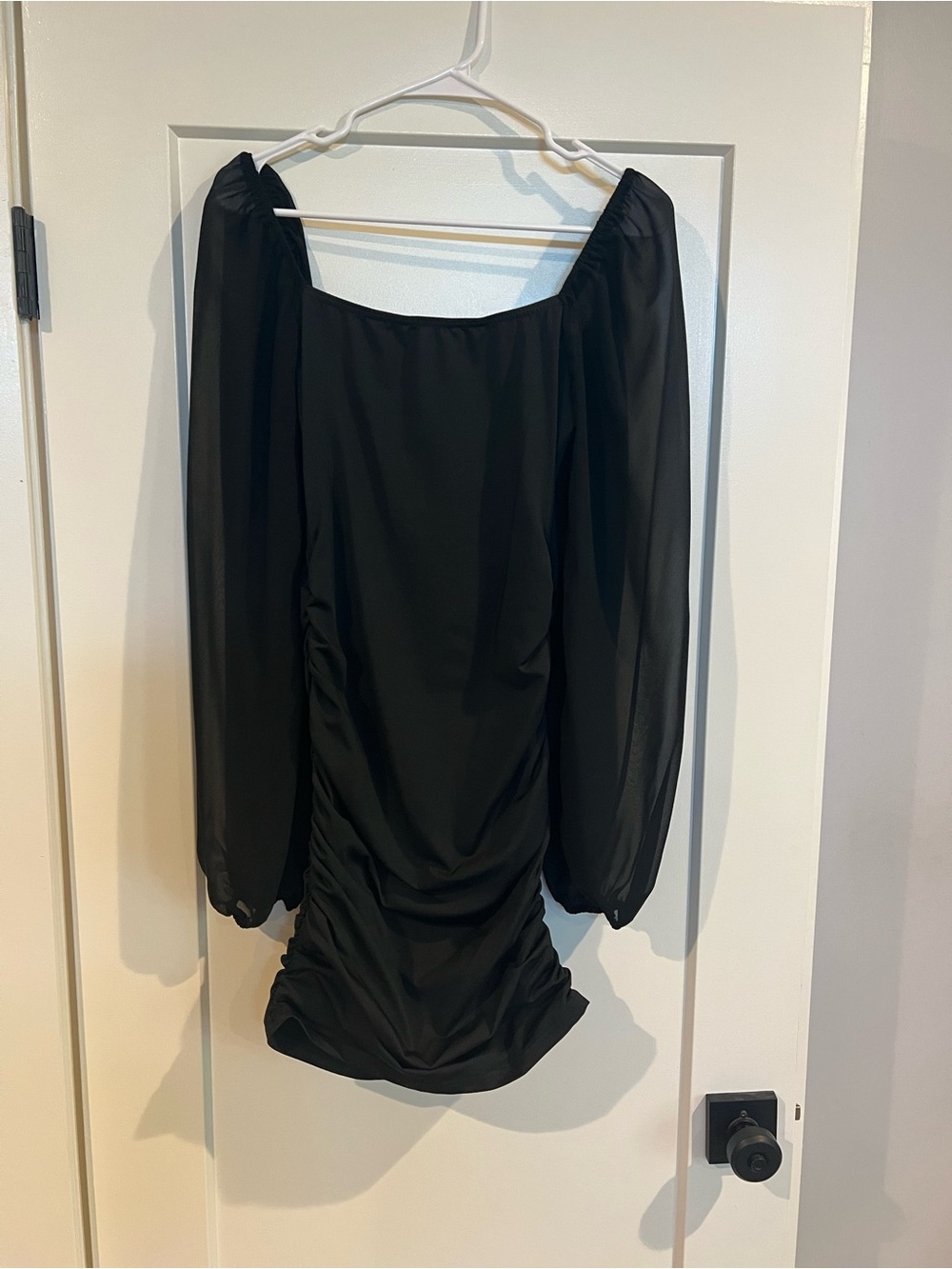 SHEIN Black Tall S Off-Shoulder Ruched Dress